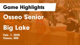 Osseo Senior  vs Big Lake  Game Highlights - Feb. 1, 2020