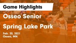 Osseo Senior  vs Spring Lake Park  Game Highlights - Feb. 20, 2021