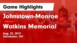 Johnstown-Monroe  vs Watkins Memorial  Game Highlights - Aug. 22, 2019