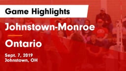 Johnstown-Monroe  vs Ontario Game Highlights - Sept. 7, 2019