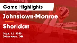 Johnstown-Monroe  vs Sheridan  Game Highlights - Sept. 12, 2020