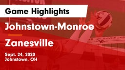 Johnstown-Monroe  vs Zanesville  Game Highlights - Sept. 24, 2020