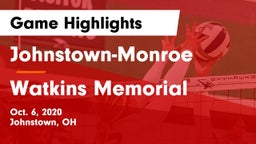 Johnstown-Monroe  vs Watkins Memorial  Game Highlights - Oct. 6, 2020