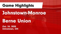 Johnstown-Monroe  vs Berne Union Game Highlights - Oct. 24, 2020
