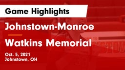 Johnstown-Monroe  vs Watkins Memorial  Game Highlights - Oct. 5, 2021