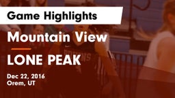 Mountain View  vs LONE PEAK Game Highlights - Dec 22, 2016