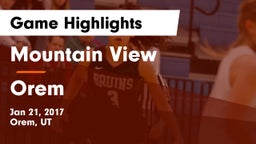 Mountain View  vs Orem  Game Highlights - Jan 21, 2017