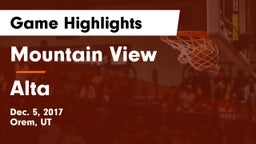 Mountain View  vs Alta  Game Highlights - Dec. 5, 2017