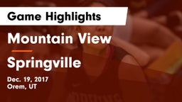 Mountain View  vs Springville  Game Highlights - Dec. 19, 2017