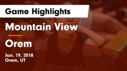Mountain View  vs Orem  Game Highlights - Jan. 19, 2018