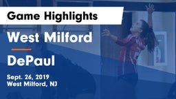 West Milford  vs DePaul  Game Highlights - Sept. 26, 2019