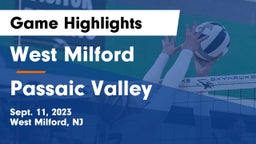 West Milford  vs Passaic Valley  Game Highlights - Sept. 11, 2023