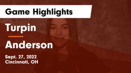 Turpin  vs Anderson  Game Highlights - Sept. 27, 2022