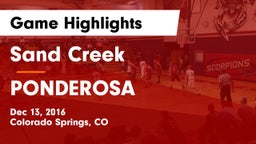 Sand Creek  vs PONDEROSA  Game Highlights - Dec 13, 2016