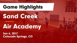 Sand Creek  vs Air Academy  Game Highlights - Jan 6, 2017