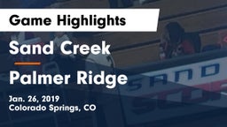 Sand Creek  vs Palmer Ridge  Game Highlights - Jan. 26, 2019