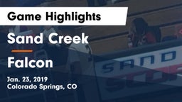 Sand Creek  vs Falcon   Game Highlights - Jan. 23, 2019