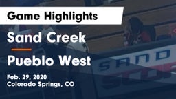 Sand Creek  vs Pueblo West  Game Highlights - Feb. 29, 2020