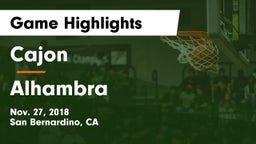 Cajon  vs Alhambra  Game Highlights - Nov. 27, 2018