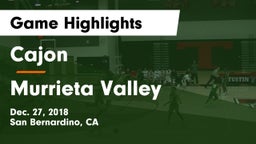 Cajon  vs Murrieta Valley  Game Highlights - Dec. 27, 2018