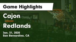 Cajon  vs Redlands  Game Highlights - Jan. 31, 2020