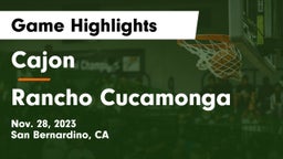 Cajon  vs Rancho Cucamonga  Game Highlights - Nov. 28, 2023