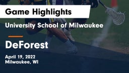 University School of Milwaukee vs DeForest  Game Highlights - April 19, 2022