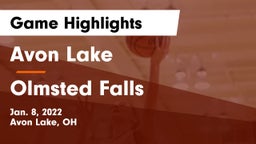 Avon Lake  vs Olmsted Falls  Game Highlights - Jan. 8, 2022
