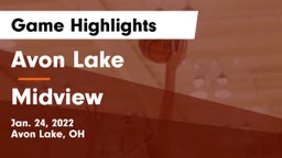 Avon Lake  vs Midview  Game Highlights - Jan. 24, 2022