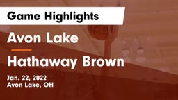 Avon Lake  vs Hathaway Brown  Game Highlights - Jan. 22, 2022