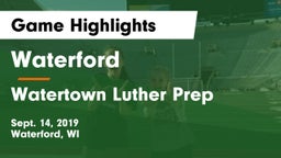 Waterford  vs Watertown Luther Prep Game Highlights - Sept. 14, 2019