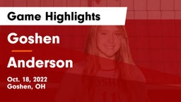 Goshen  vs Anderson  Game Highlights - Oct. 18, 2022