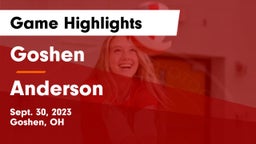 Goshen  vs Anderson  Game Highlights - Sept. 30, 2023