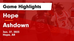 Hope  vs Ashdown  Game Highlights - Jan. 27, 2023