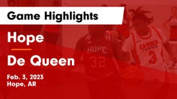 Hope  vs De Queen  Game Highlights - Feb. 3, 2023