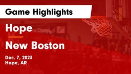 Hope  vs New Boston  Game Highlights - Dec. 7, 2023