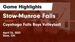 Stow-Munroe Falls  vs Cuyahoga Falls Boys Volleyball Game Highlights - April 26, 2023