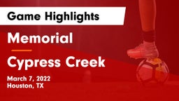Memorial  vs Cypress Creek  Game Highlights - March 7, 2022