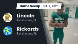Recap: Lincoln  vs. Rickards  2020