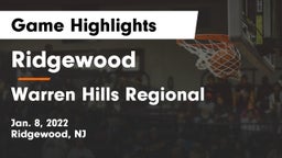 Ridgewood  vs Warren Hills Regional  Game Highlights - Jan. 8, 2022