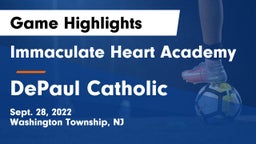 Immaculate Heart Academy  vs DePaul Catholic  Game Highlights - Sept. 28, 2022