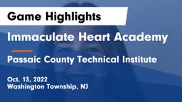 Immaculate Heart Academy  vs Passaic County Technical Institute Game Highlights - Oct. 13, 2022