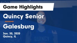 Quincy Senior  vs Galesburg  Game Highlights - Jan. 30, 2020