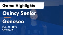 Quincy Senior  vs Geneseo  Game Highlights - Feb. 13, 2020
