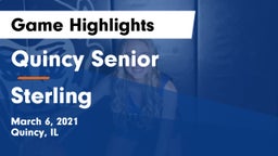 Quincy Senior  vs Sterling  Game Highlights - March 6, 2021
