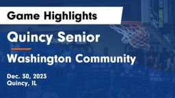Quincy Senior  vs Washington Community  Game Highlights - Dec. 30, 2023