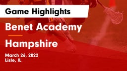 Benet Academy  vs Hampshire  Game Highlights - March 26, 2022