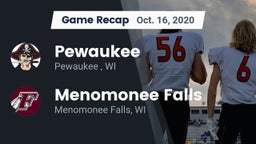 Recap: Pewaukee  vs. Menomonee Falls  2020