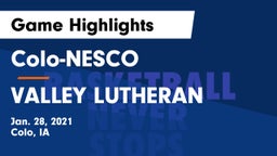 Colo-NESCO  vs VALLEY LUTHERAN Game Highlights - Jan. 28, 2021