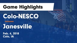 Colo-NESCO  vs Janesville  Game Highlights - Feb. 6, 2018